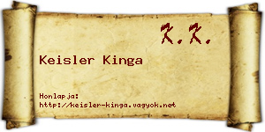 Keisler Kinga névjegykártya